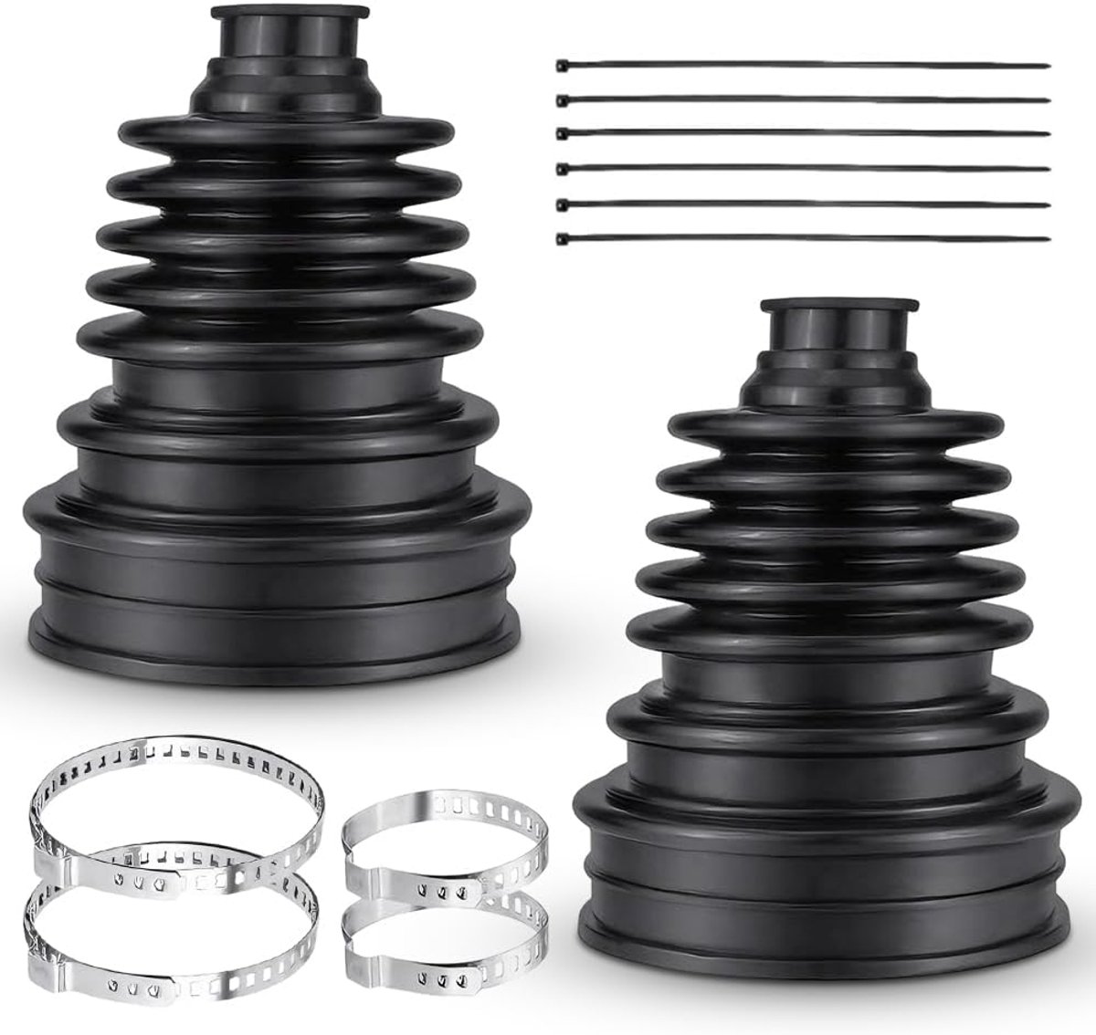 SnelShoppen - Universele CV Aandrijfas Manchet Repair Kit - Flexibele Siliconen Manchet voor 19-24 mm Aandrijfas, Stofdicht, Inclusief Klemmen