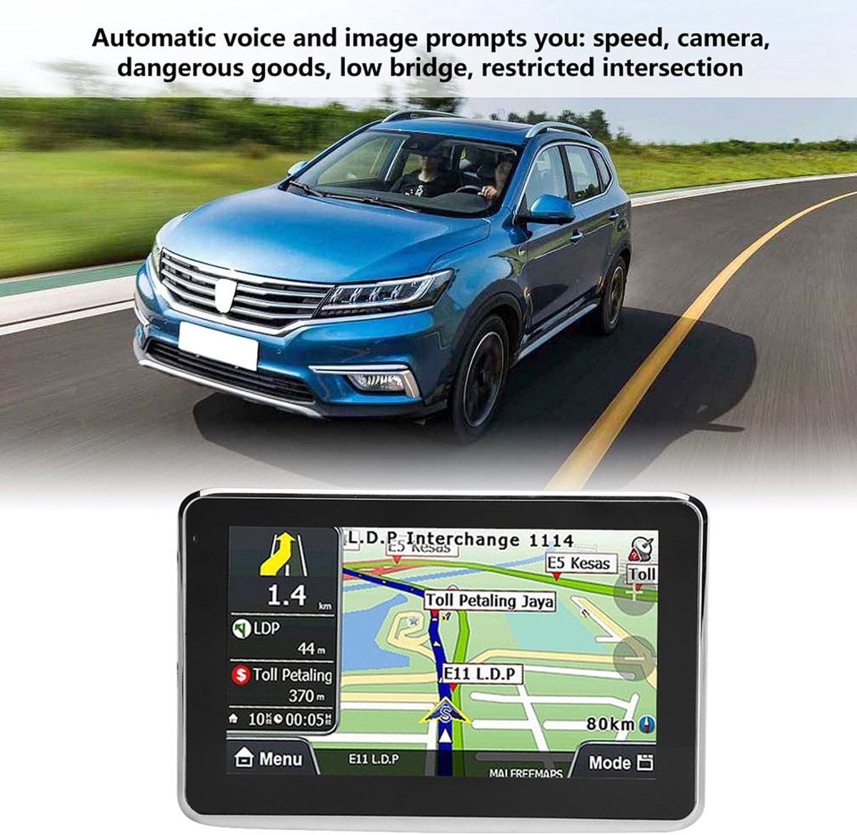 Navigatiesysteem voor auto 5 inch - touchscreen - Europese kaarten - met spraakmelding - ShopVlot