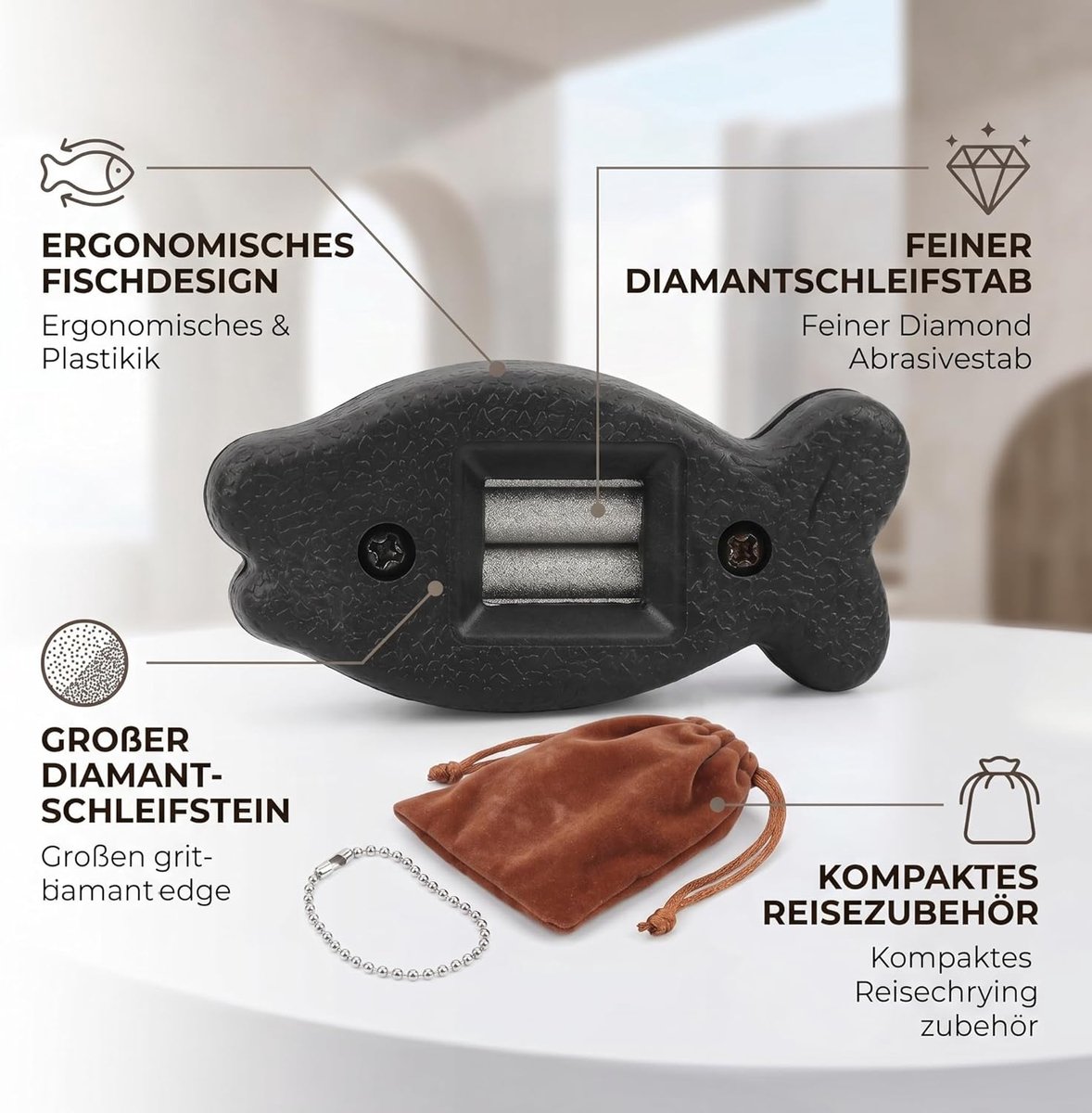 SnelShoppen - IJs Schaatsen Slijper, Handmatige Schaats Slijper, Diamant, Breedte Verstelbaar, Inclusief Draagbare IJs Hockey Tas