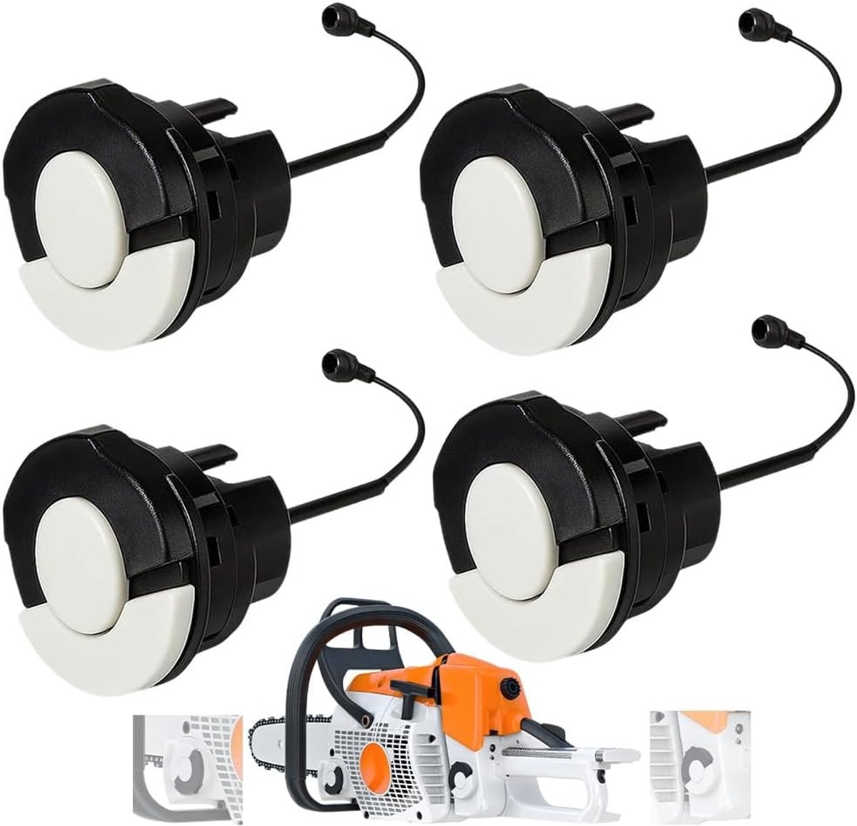 benzine-tankdeksels en olietankdoppen 4 stuks - 2 groot + 2 klein - compatibel met Stihl motorzagen - ShopVlot