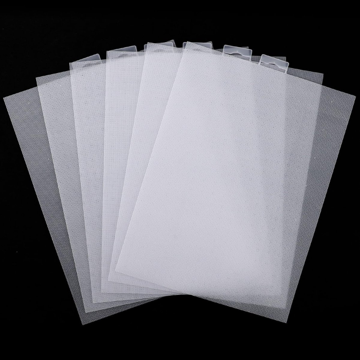 Plastic Mesh Sheets 14CT 6 stuks - Transparant wit - 1 mm gaten - Ideaal voor kruissteek en handwerken - m-winkel
