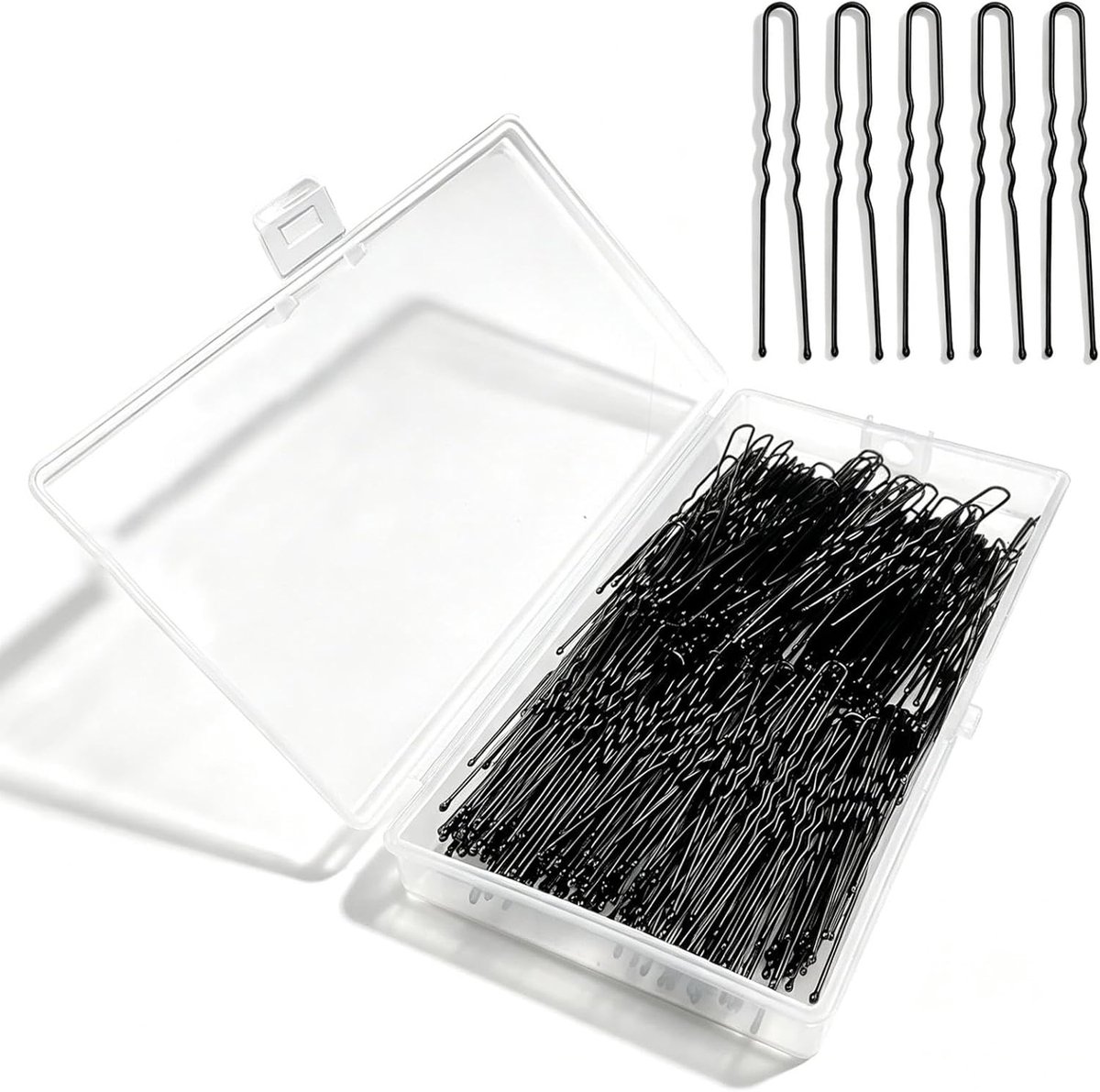 U-vormige haarklemmen 6 cm - 200 stuks - zwart - duurzaam en herbruikbaar - ShopVlot