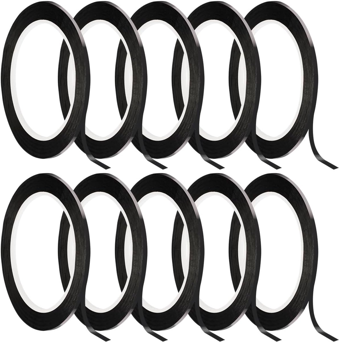 Zelfklevende graphic tape 66m x 3mm - zwarte polyester tape - voor kunst en markeren - ideaal voor school en kantoor - ShopVlot