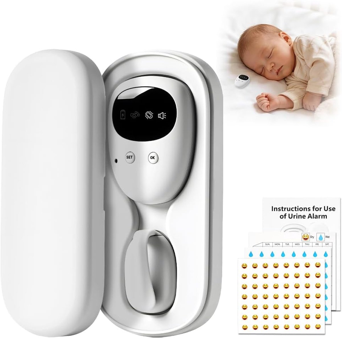 Bedplasalarm Draadloos - Oplaadbaar Via Usb-C - Alarmstanden - Ideaal Voor Zindelijkheidstraining - ShopVlot