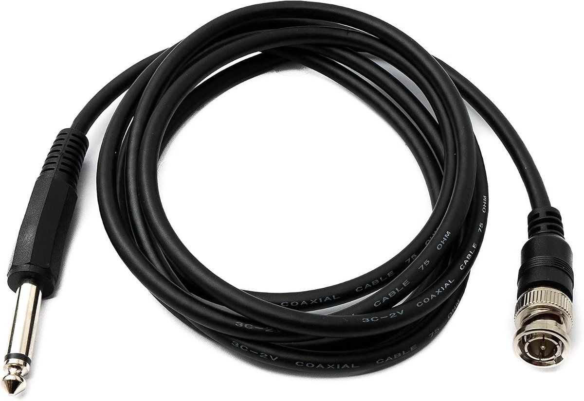 Audio kabel 180 cm - 6.35mm jack plug naar BNC bus AUX adapter - zwart - ideaal voor audioverbindingen - ShopVlot