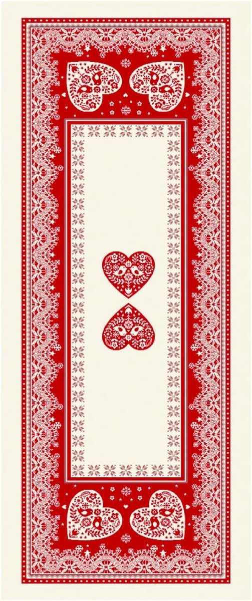 Tafelloper 135 x 45 cm - chenille-stof - gezoomd - perfecte kerstdecoratie - ShopVlot