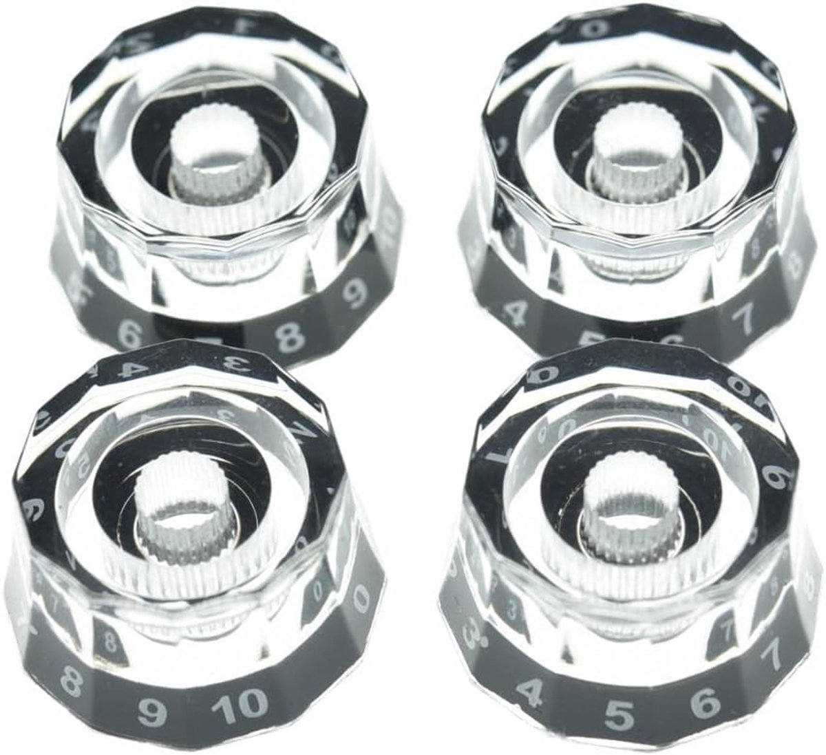 Guitar Knoppen Set van 4 - 18 Coarse Spline - Lampenkap Stijl - Eenvoudige installatie voor PRS/LP/SG - ShopVlot