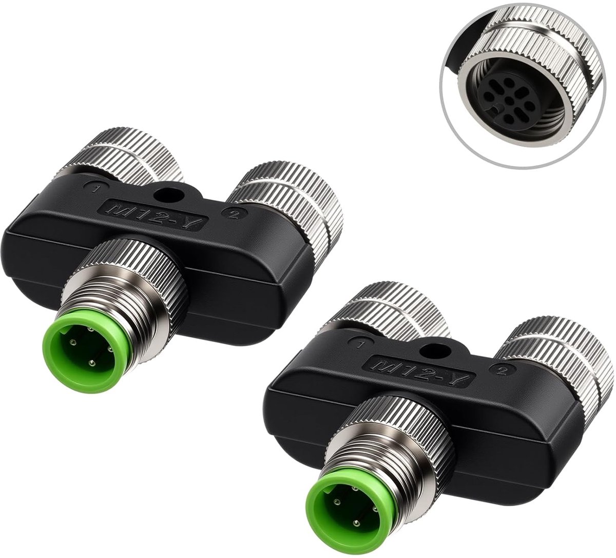 M12 4-pin connector - Y-type splitter - waterdicht IP67 - ideaal voor sensor en stroomverdeling - ShopVlot