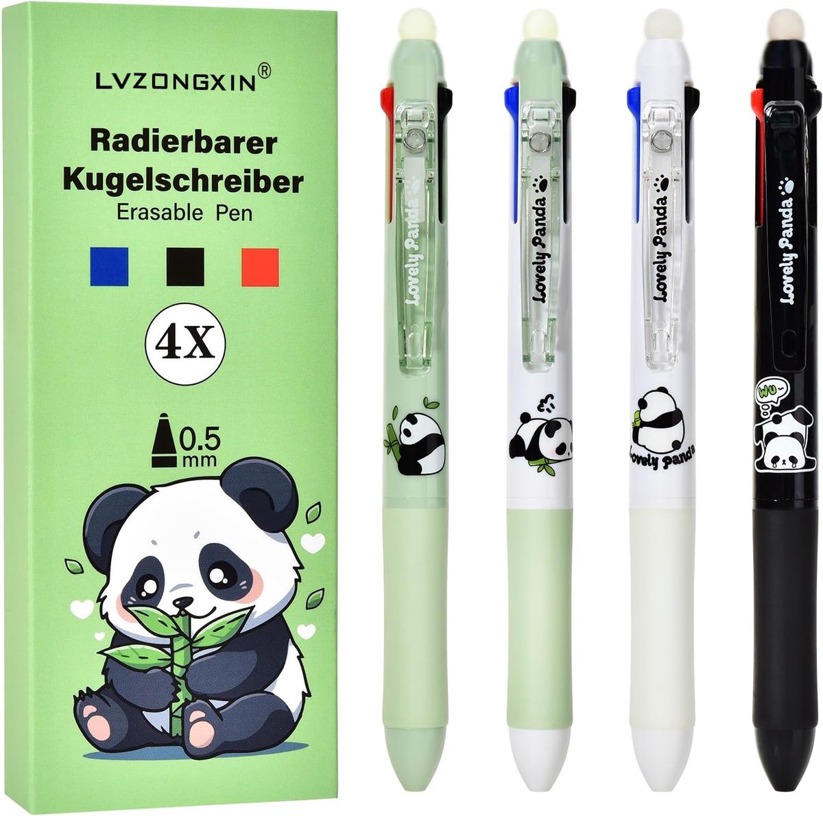 Erasable gelpennen set 4 stuks - 3 kleuren blauw, zwart, oranje - ergonomische handgreep - ideaal voor notities - ShopVlot