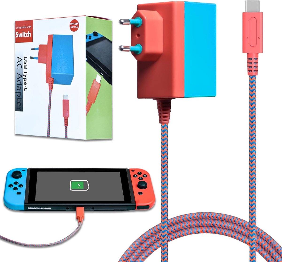 Oplader voor Switch Console - Snellader - TV-modus ondersteuning - Speel terwijl je oplaadt - ShopVlot