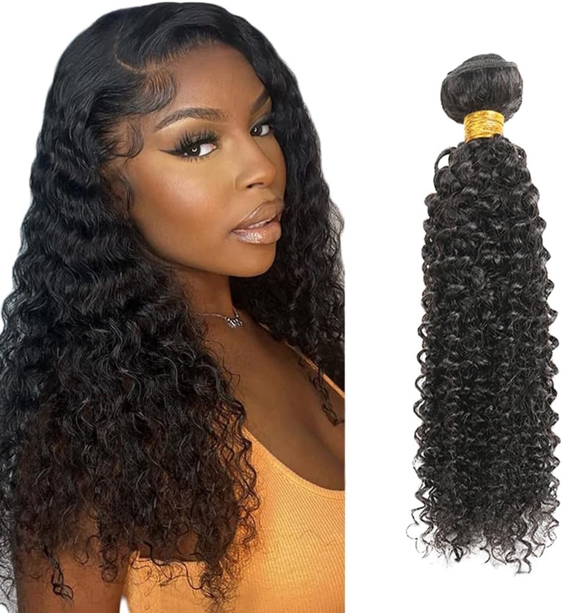 Kinky Curly Haar Extensions 12 Inch - 1B Natuurlijk Zwart - Menselijk Haar - Minimal Shedding - ShopVlot