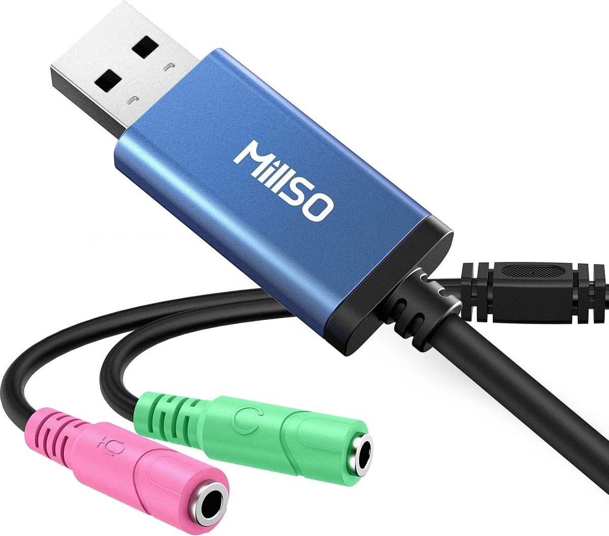 USB Geluidskaart - 2x 3.5mm Jack - Stereo Audio Adapter - Voor Computer en Laptop - ShopVlot