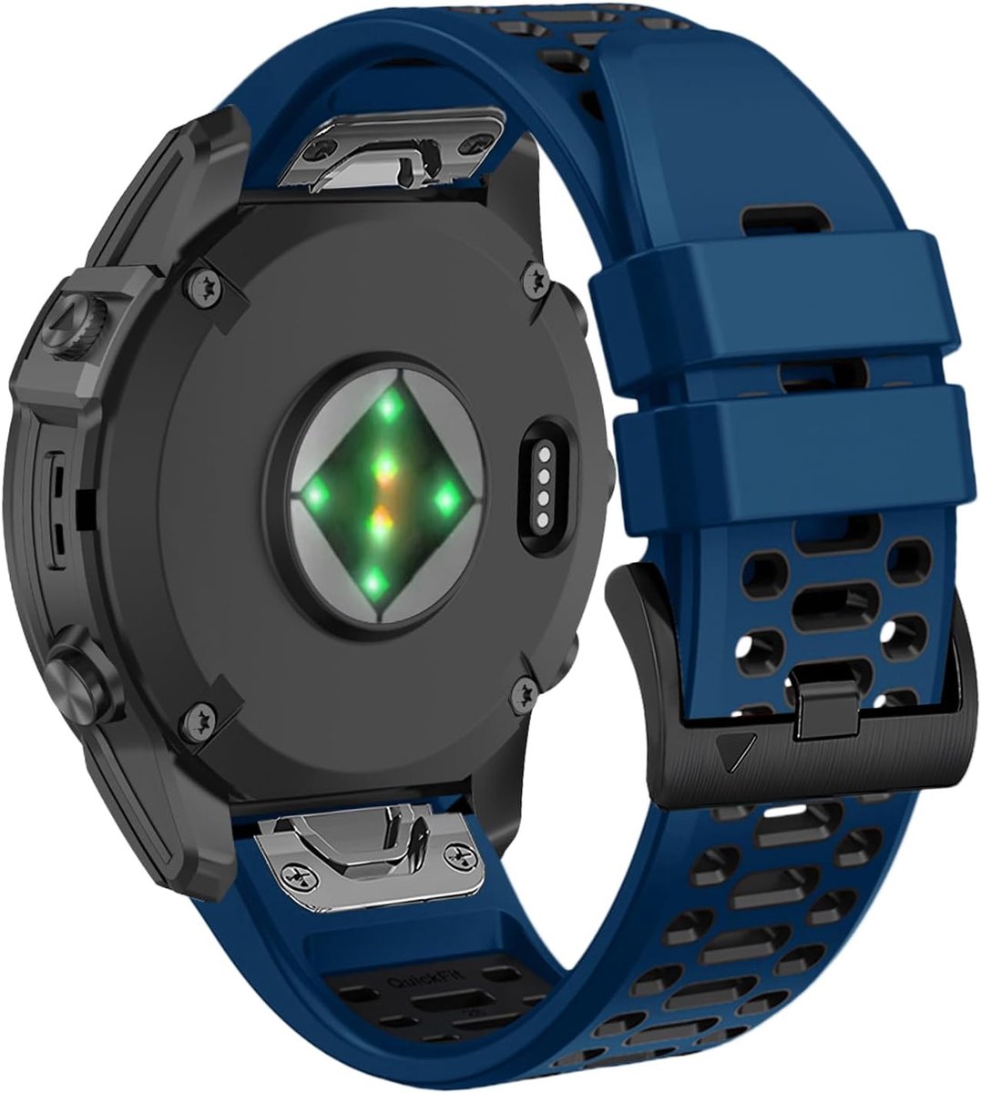 Horlogeband 26mm - Zacht silicone - Blauw zwart - Perfecte vervanging voor Garmin - ShopVlot
