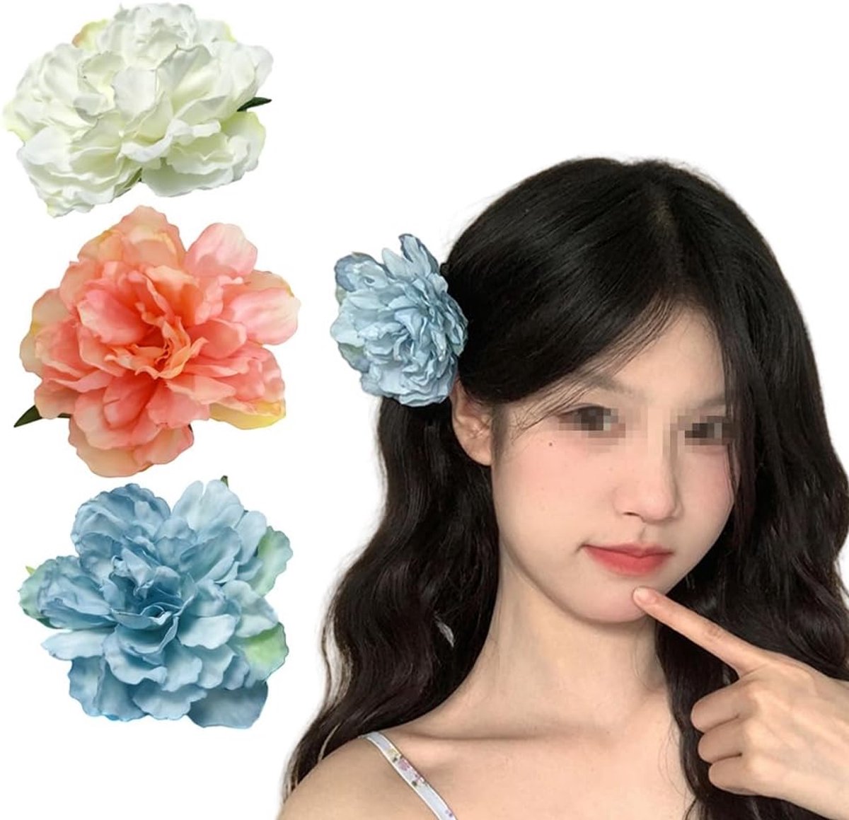 Haarspelden Peonia 3 stuks - Kunststof bloemen - Exquise haaraccessoires - Perfect voor bruiloften - ShopVlot