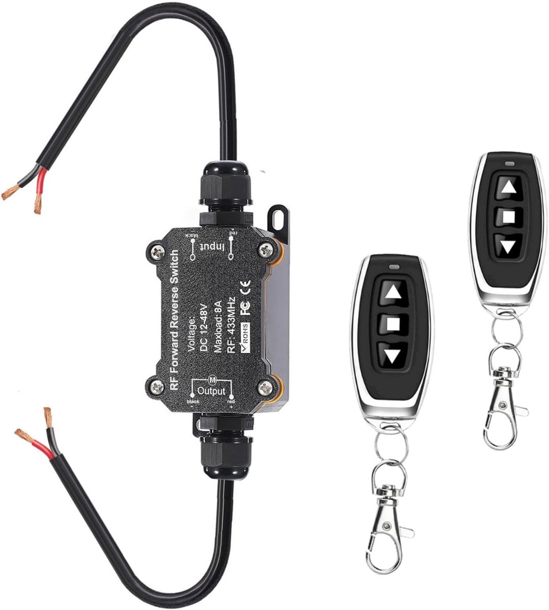 Draadloze DC Motor afstandsbediening - 12/24/48V - Waterdichte relais schakelaar - Tot 50m bereik - ShopVlot