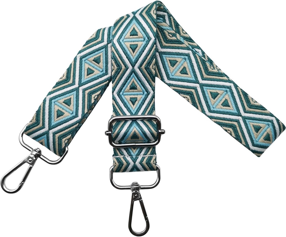 Schouderband voor tassen 3.8 cm - Verstelbaar - Blauw/groen - Ideaal voor handtassen - ShopVlot