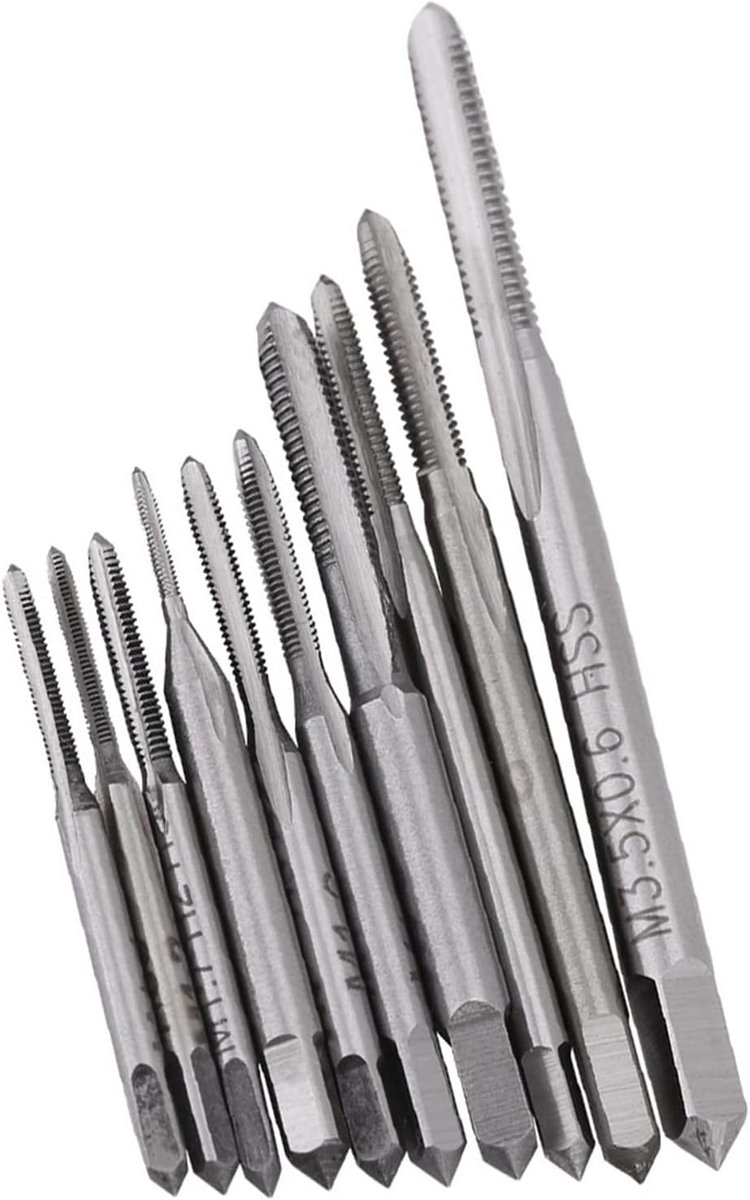 Tap set 2mm - 10 stuks M1 tot M3 - voor machinaal tappen - veelzijdige gereedschapset - ShopVlot