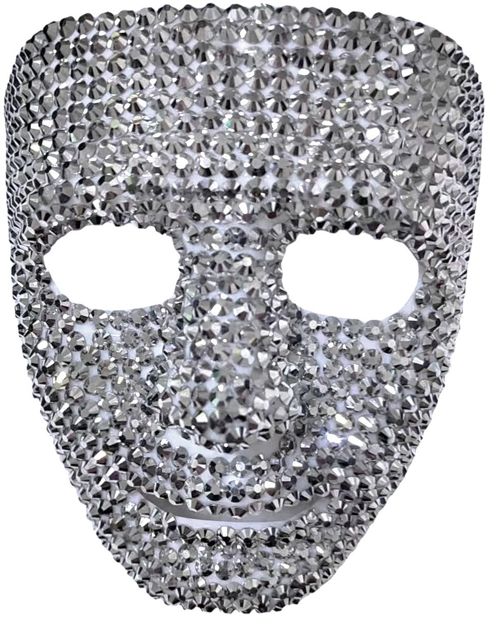 Zilveren glitter phantom masker