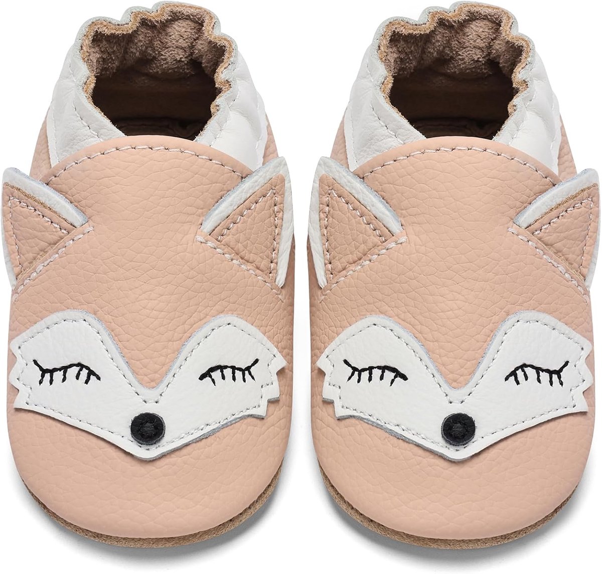 Baby schoenen lichtgrijs - zachte leren fox - antislip - comfortabel voor kleintjes - ShopVlot