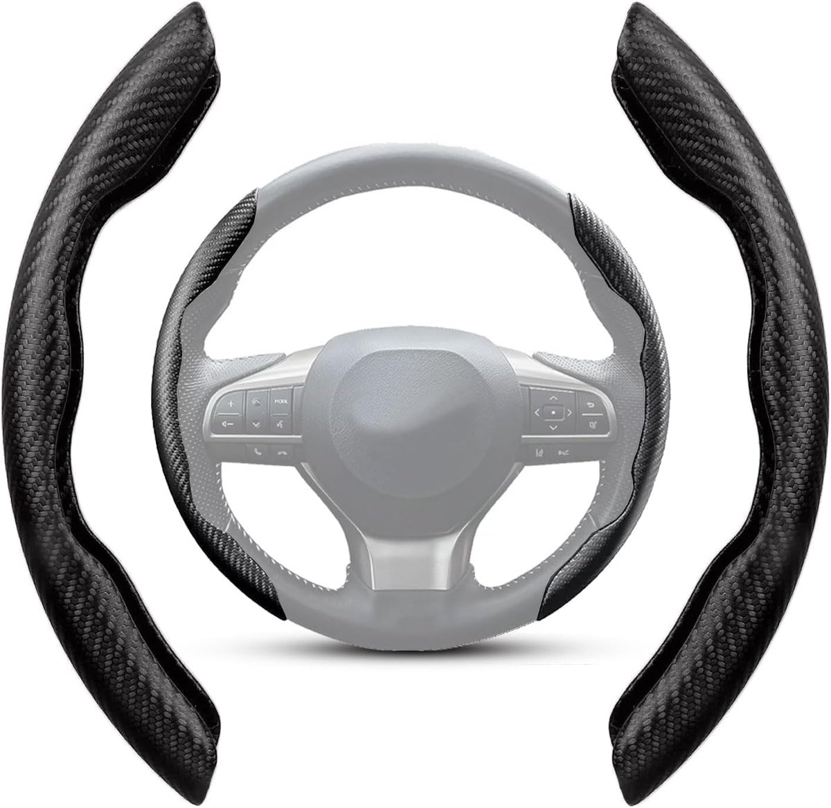 Stuurwielhoes universeel 36-40cm - carbonfiber - anti-slip - comfortabel rijden - ShopVlot