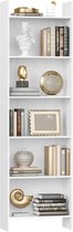 HILINSIE 6-laags boekenplanken en boekenkasten,opbergplanken,170 cm,Wit