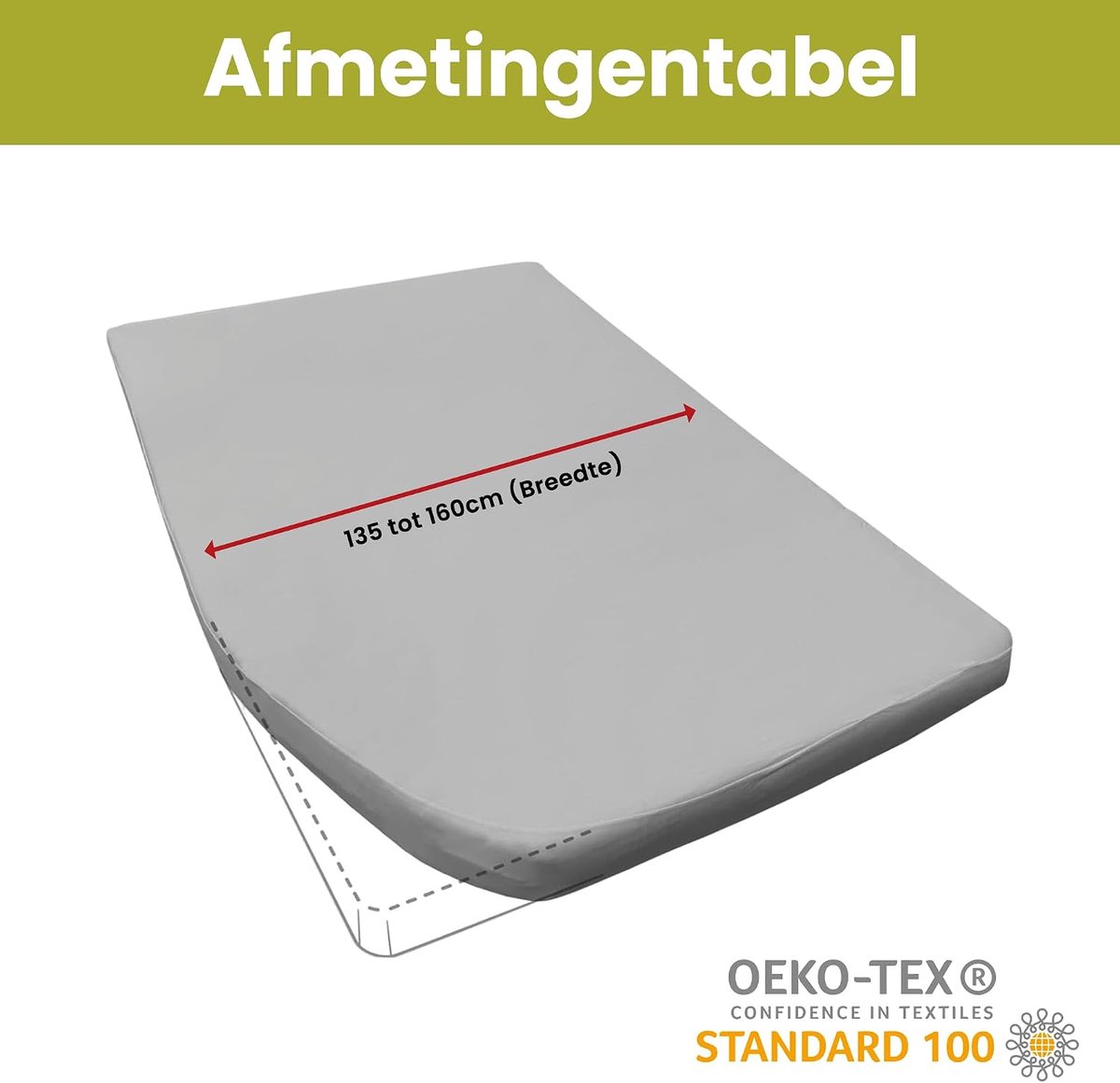 Fitted sheet grijs 130-63 x 200 cm - 100% katoen - Oeko-Tex® gecertificeerd - Perfecte pasvorm voor campers - ShopVlot