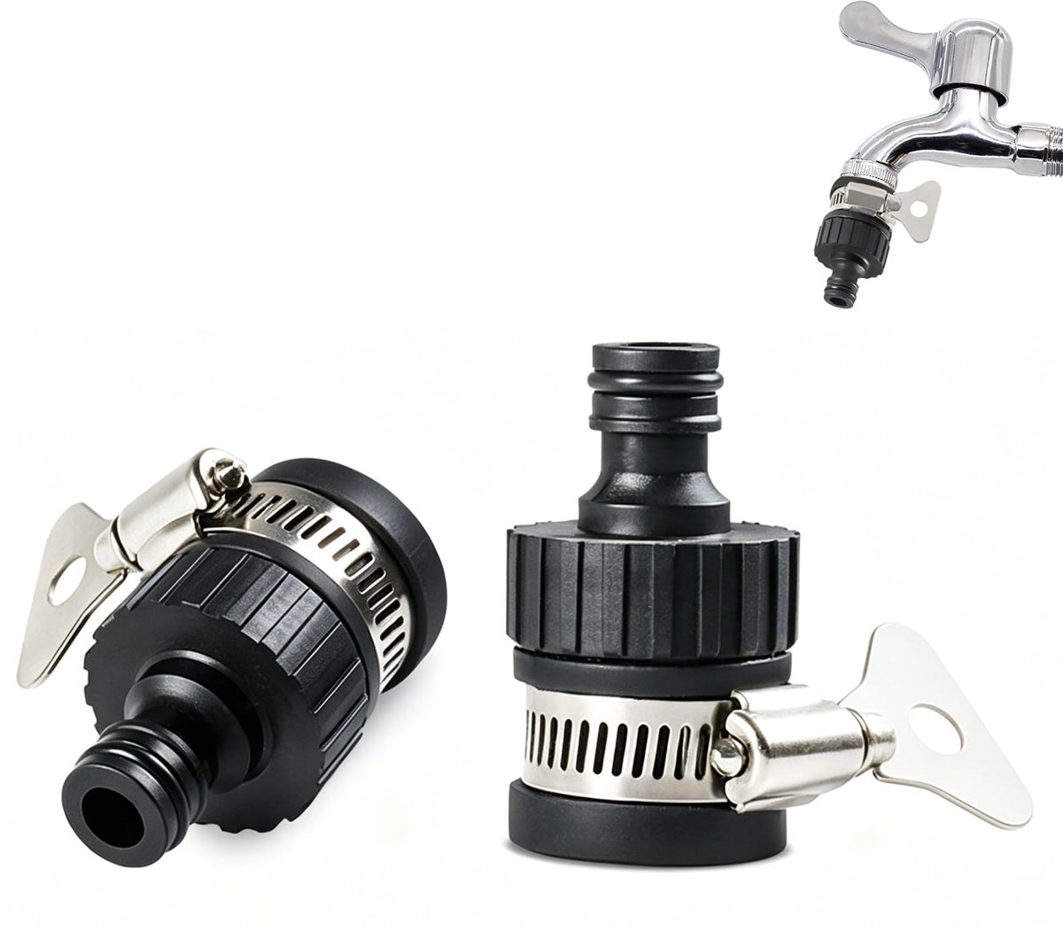Waterdief camping 2 stuks - adapter kraan tuinslang - geschikt voor tuin & keuken - eenvoudig te installeren - ShopVlot