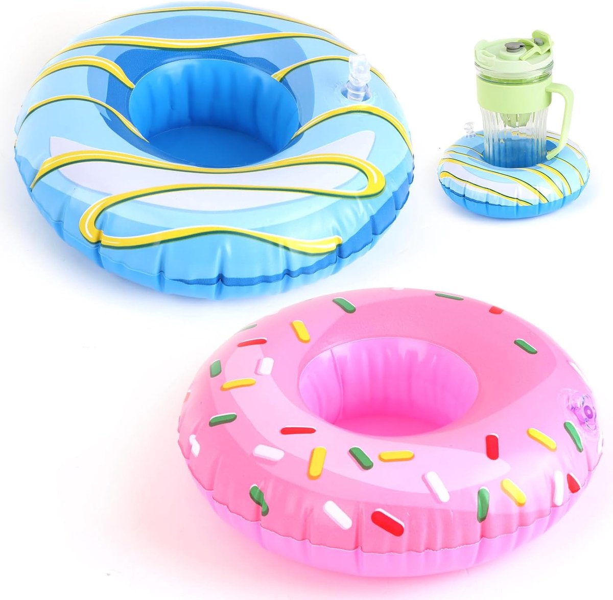 Opblaasbare drinkhouders 19 x 19 cm - PVC - drijvend ontwerp - ideaal voor poolparty's - ShopVlot