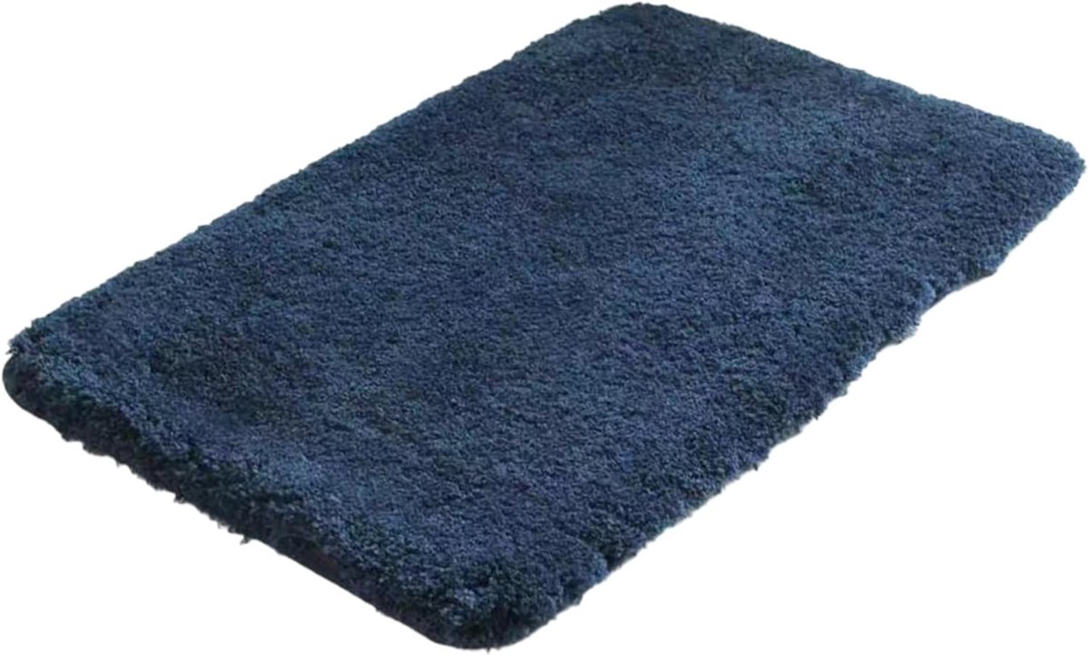 Badmat Pure Calm - Antislip - Zacht - Waterabsorberend - 50 x 80 cm (Donkerblauw) - ShopVlot