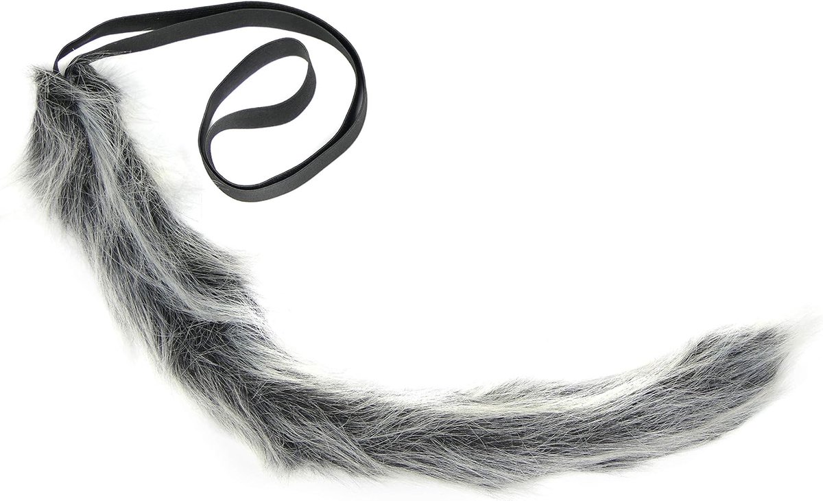 Wolvenstaart - Grijze Pluche - Elastische Taille - Perfect voor Carnavalskostuum - ShopVlot