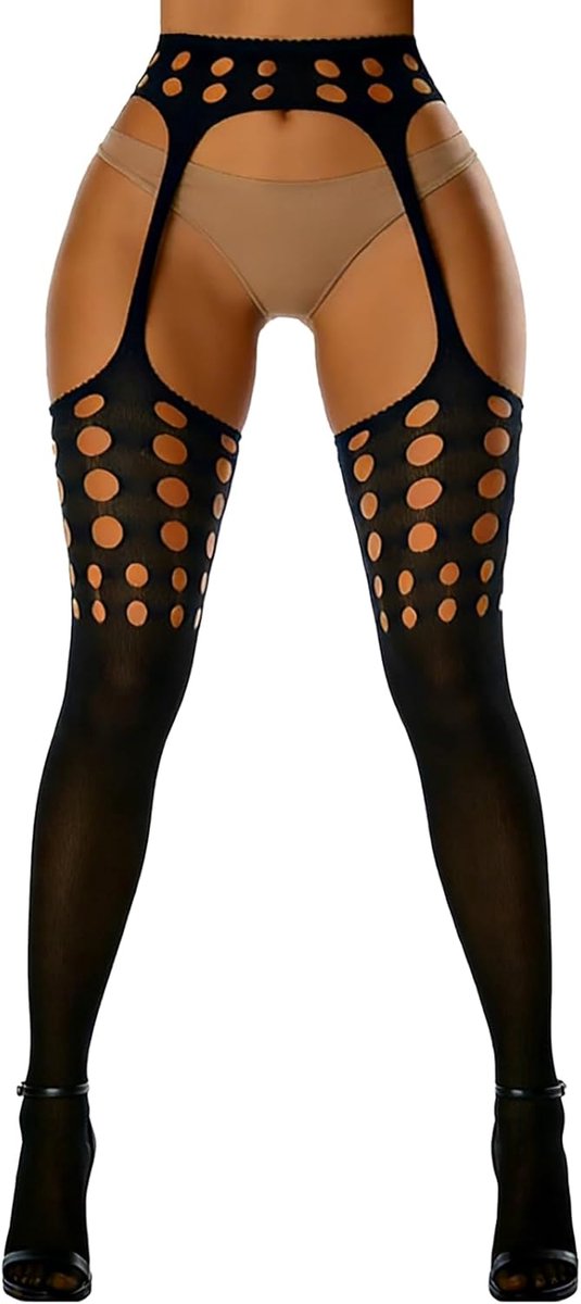 Dames Thigh High Tights - Patroon - Garter Fishnet - Perfect voor een verleidelijke look - ShopVlot
