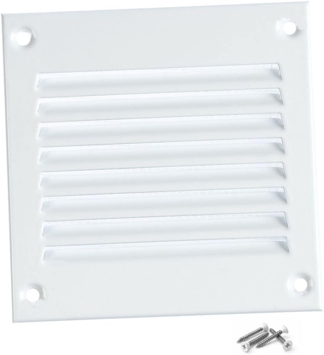 Ventilatierooster 100 x 100 mm - Metaal - Insectenbescherming - Geschikt voor binnen en buiten - ShopVlot