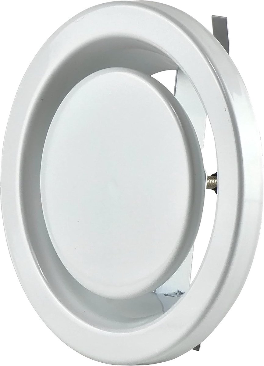 Ventilatieklep Ø 125 mm - Witte disc valve - Stalen anemostat - Ideaal voor luchtregulatie - ShopVlot