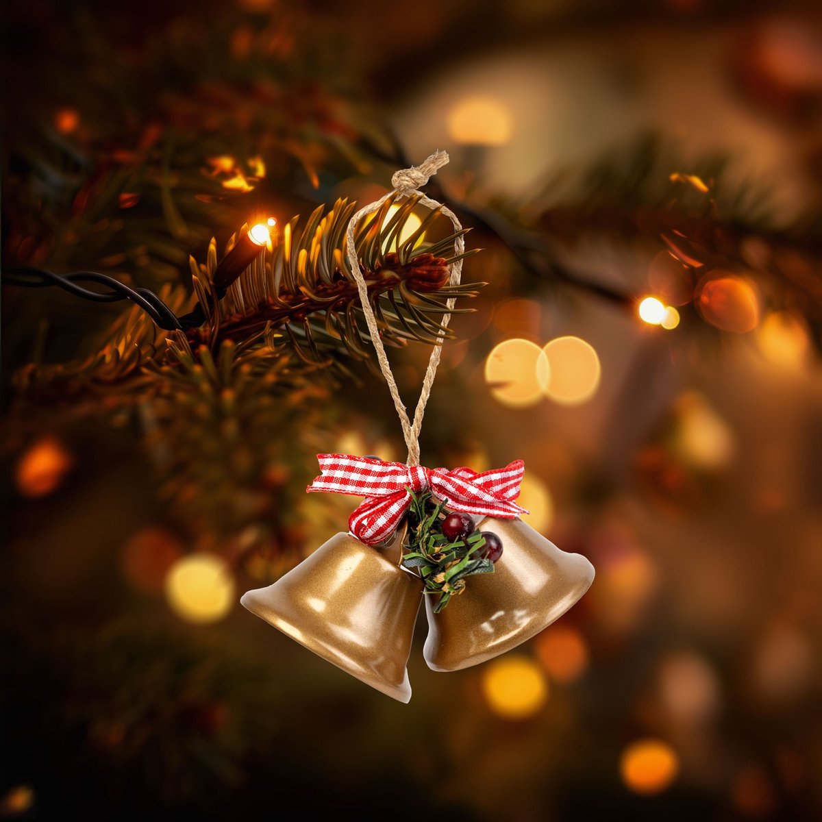 Kerstdecoratie - bel - bruine kleur 1 Stuks [58590B]
