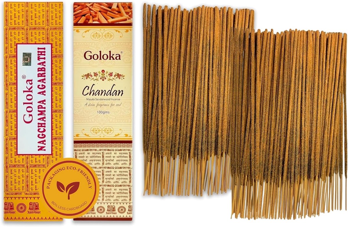 Wierookstokjes 100 g - Nag Champa en Chandan - Aromatherapie - Ideaal voor meditatie - ShopVlot
