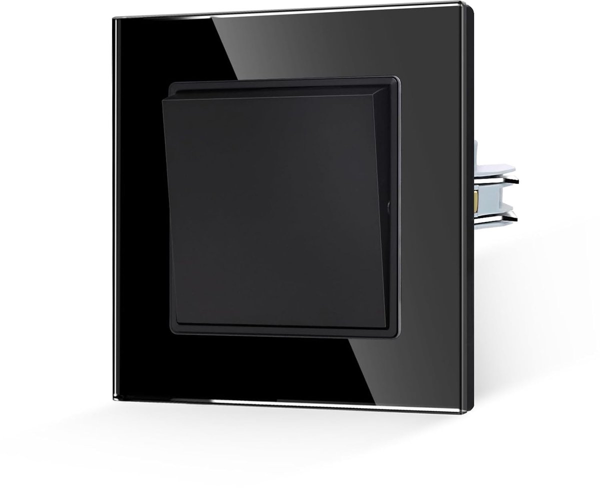 Lichtschakelaar zwart met klauwen - glazen plaat - 1-voudig - elegant design voor thuisgebruik - ShopVlot