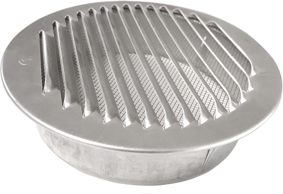 Ventilatierooster 80 mm - Aluminium - Weerbestendig - Voor buitenmontage - ShopVlot