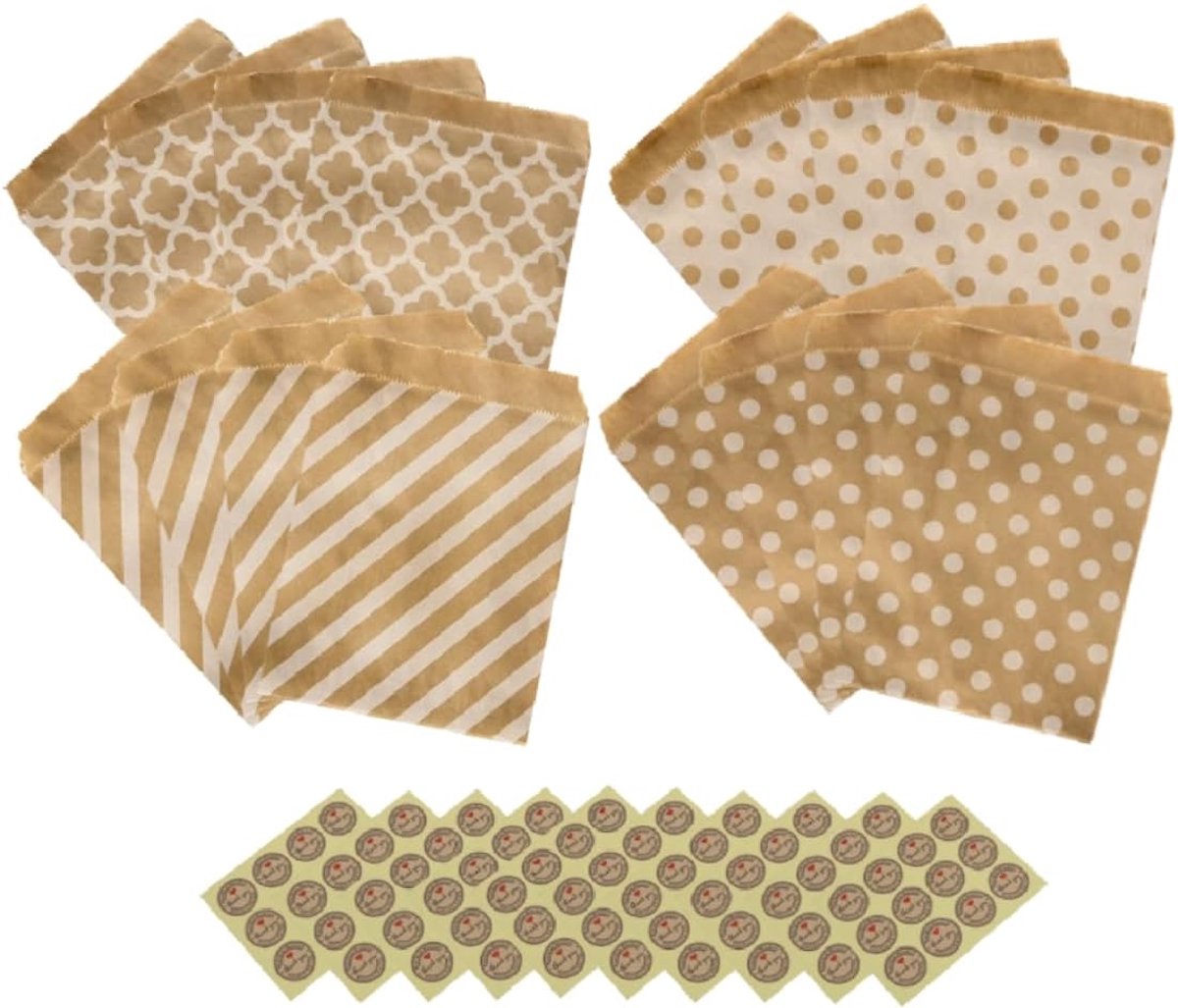 Snoepzakjes 120 stuks - Bruine cadeauzakjes - Kraftpapier - Herbruikbaar voor bruiloft - ShopVlot