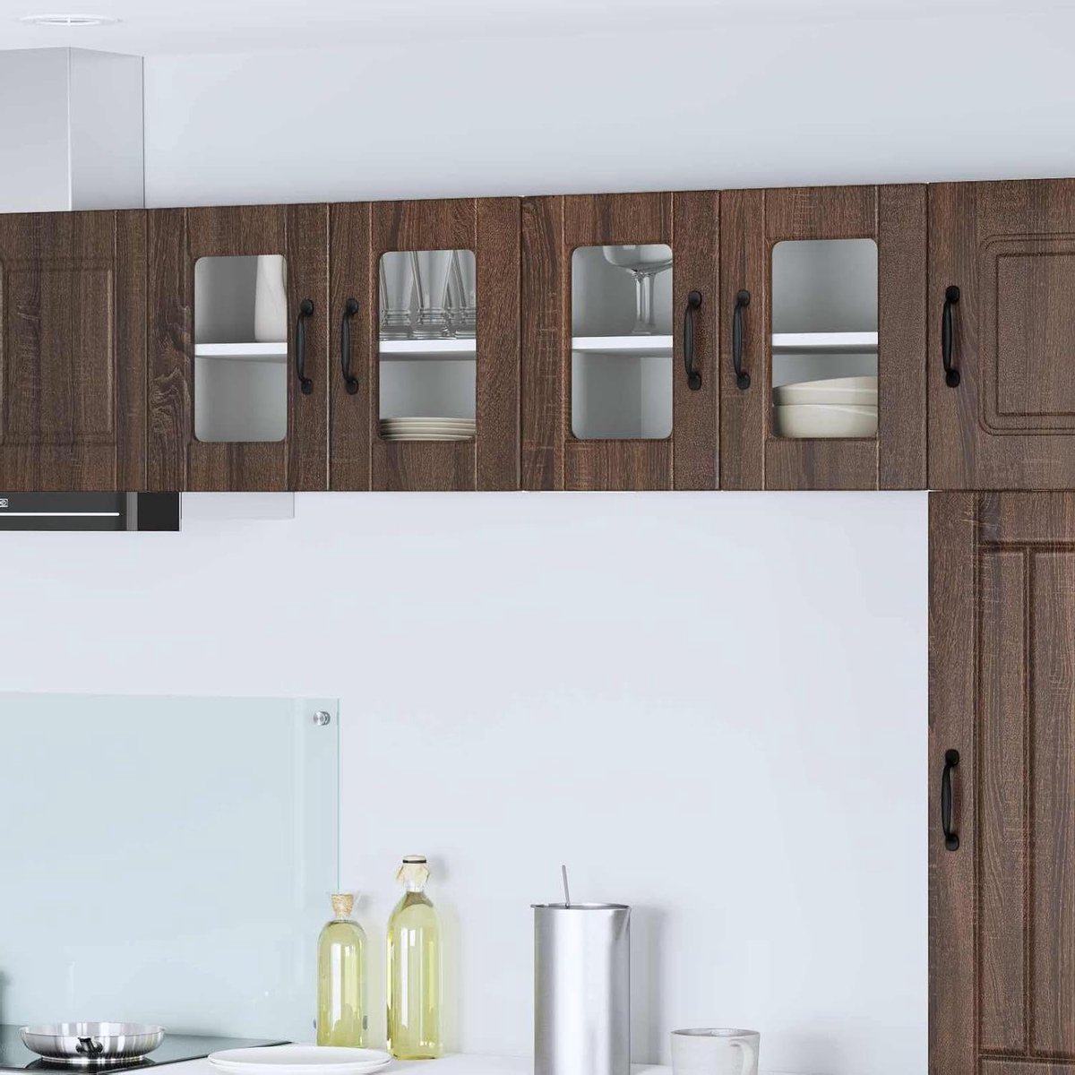 Ovenombouwkast - Keukenkast Wandkast - Keuken Organiseren - Ruimtebesparend Design - 60 x 31 x 40 cm - Bruin Eiken