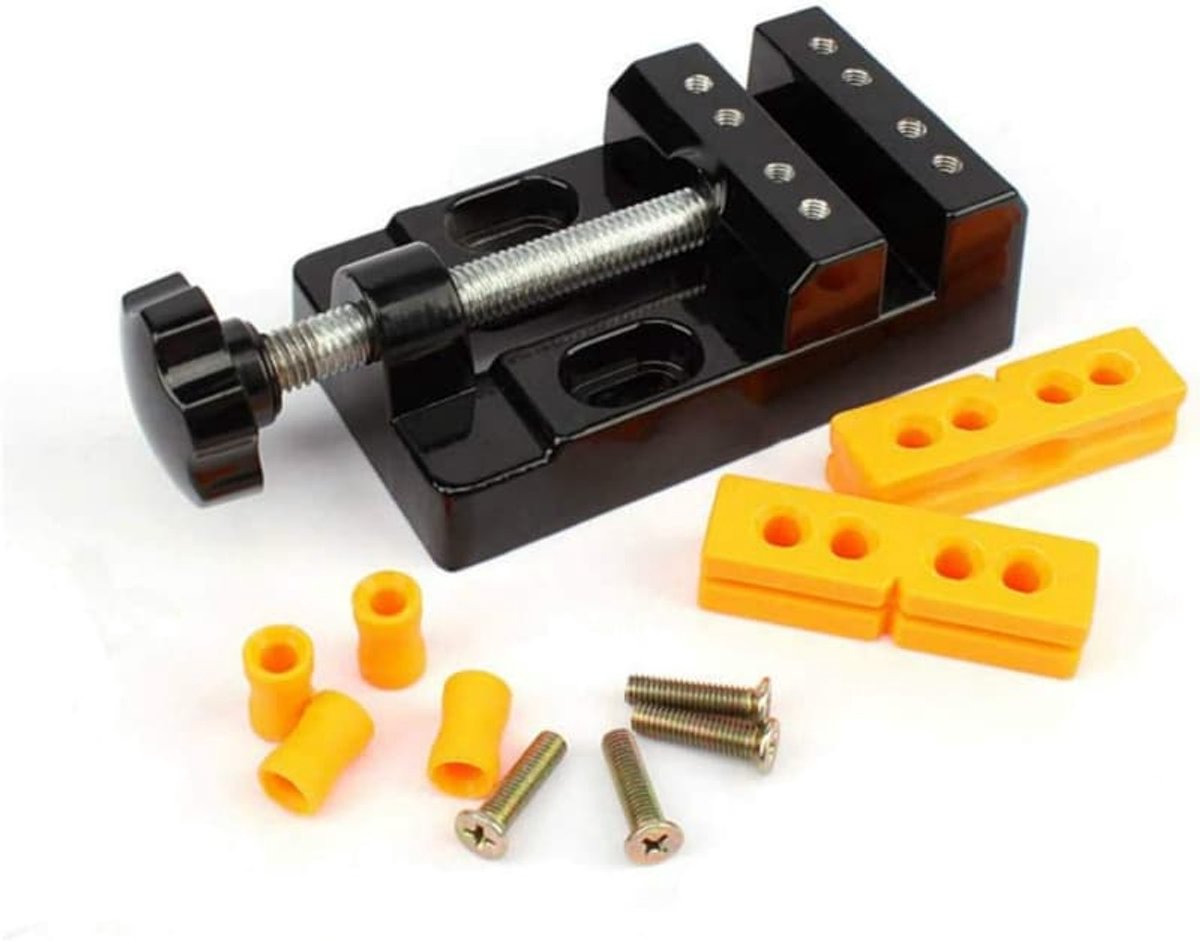 Mini platte bankschroef, bankschroef, boorkop, hobbygereedschap, mini bankschroef, bankschroef, mini platte bankschroef, hobbybankschroef, gereedschap (aluminium)