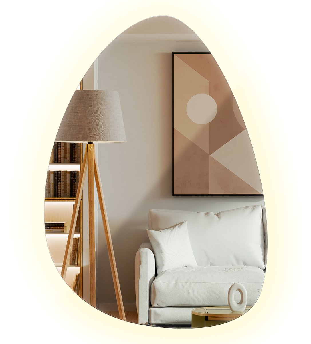 Coloray LED Spiegel - Asymmetrische Spiegel met Verlichting - 57 x 80 cm - LED Badkamerspiegel - Grote Asymmetrische Wandspiegel - Neutraal Wit 4000K - Moderne Spiegel