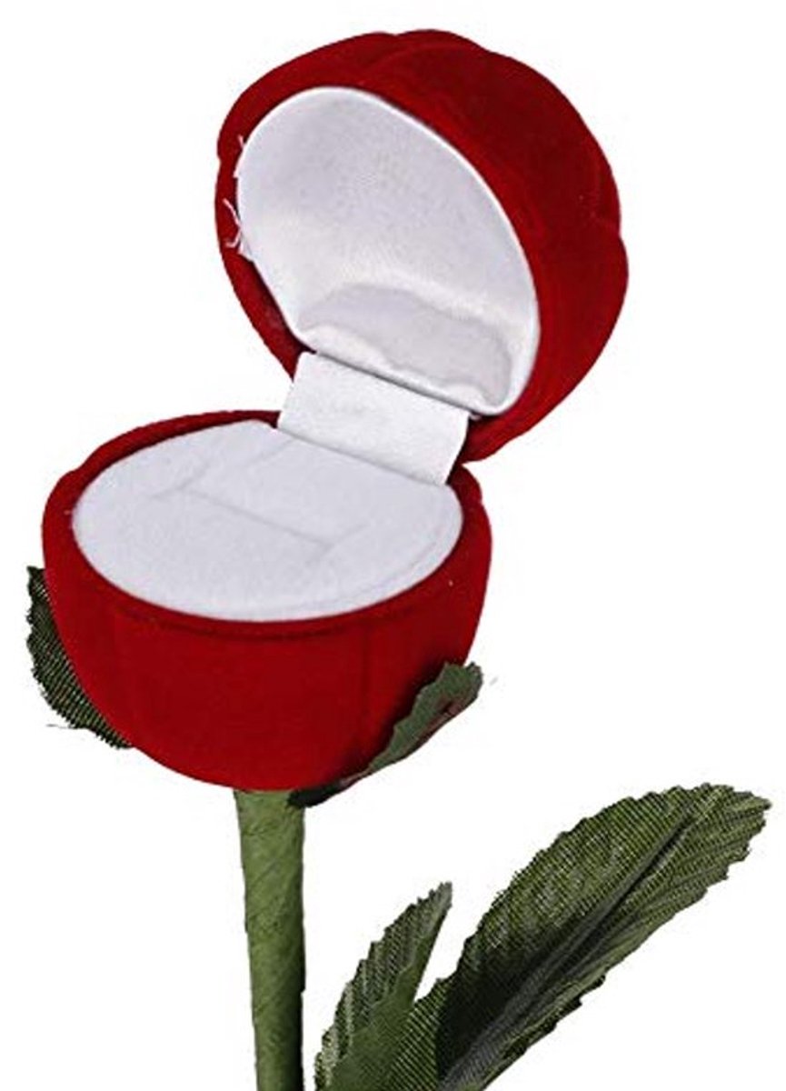 Fashion Rose Flower Shape Wedding Rings Storage Box voor Necklace Earrings