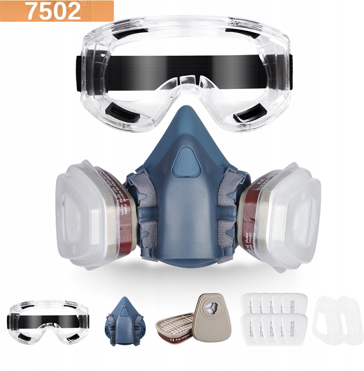 Merkloos Professionele Halfmasker Ademhalingsbescherming - Stof & Gas