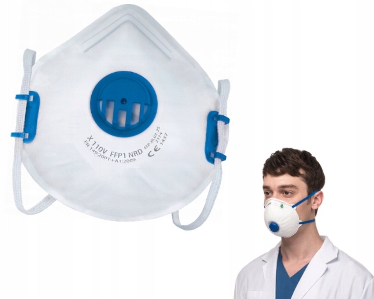 Merkloos Merkloze FFP2 Halfmasker met Uitademventiel - Ademhalingsbescherming