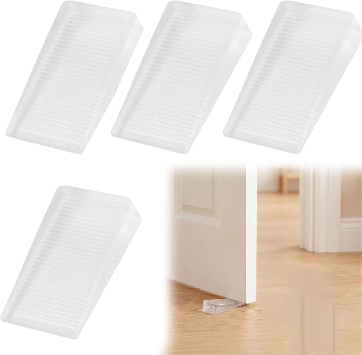 Deurwiggen 4 stuks - antislip rubber - transparant - perfecte nivellering voor meubels - ShopVlot