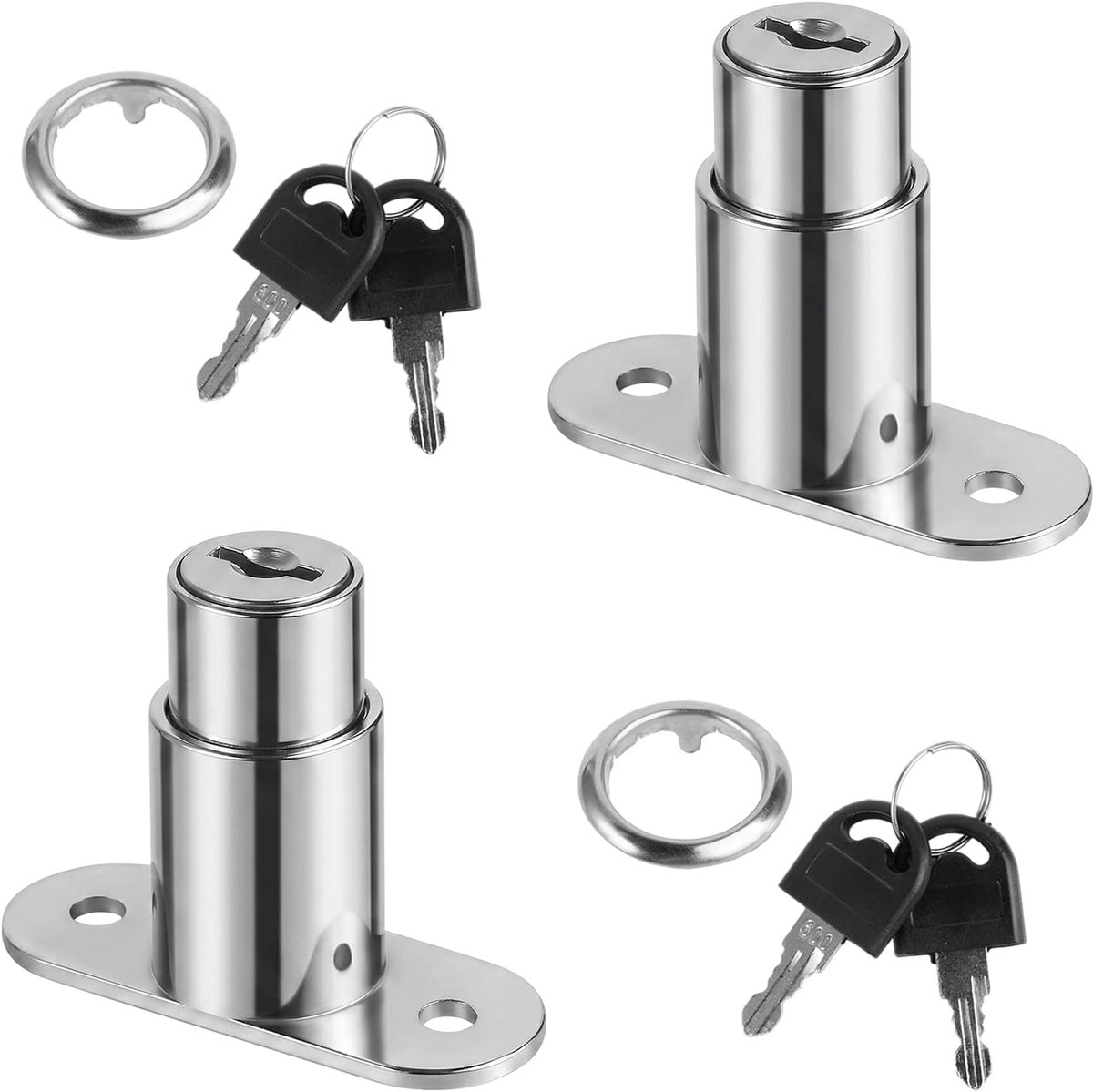 Meubelcilinder 19mm - Push cilinderslot - Inclusief 4 sleutels - Voor kasten en meubelen - ShopVlot