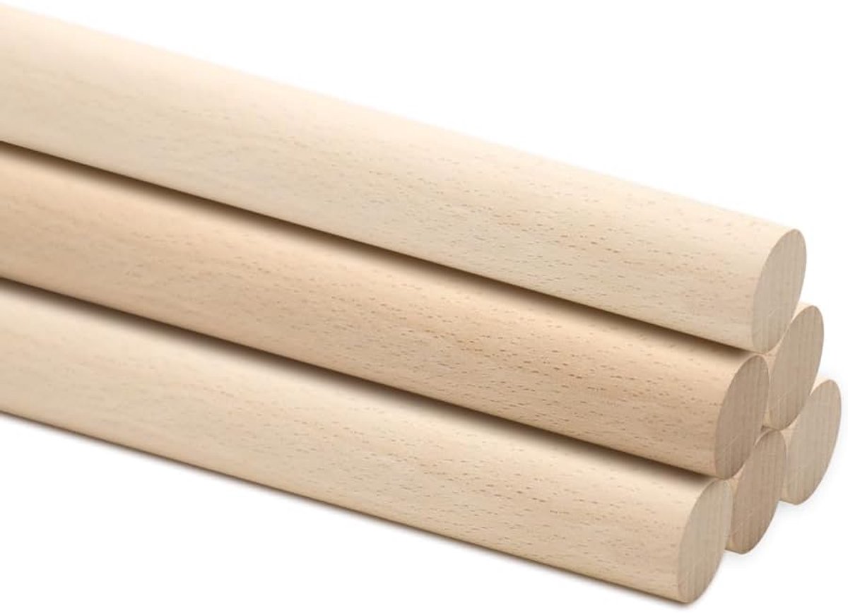 Houten Stokken 2 x 30 cm - Natuurlijk Rond - Hoogwaardige Kwaliteit - Ideaal voor DIY Projecten - ShopVlot