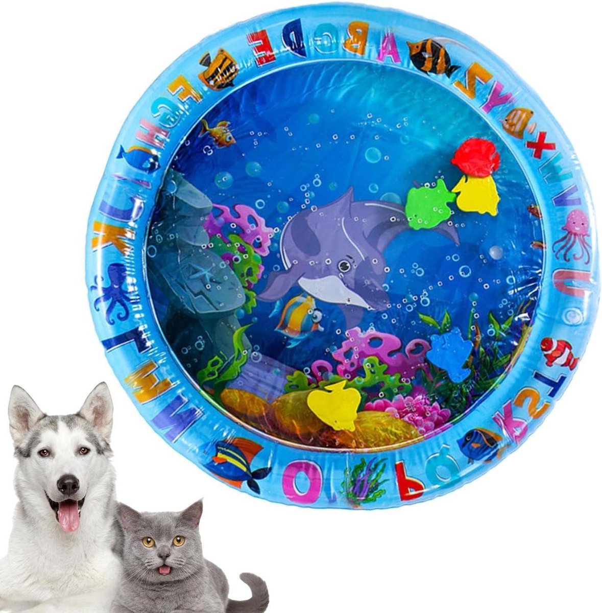 Waterkussen Kat - Waterbed Kitten - Koel Verblijf - Robuust PVC - 65 x 65 cm - Blauw