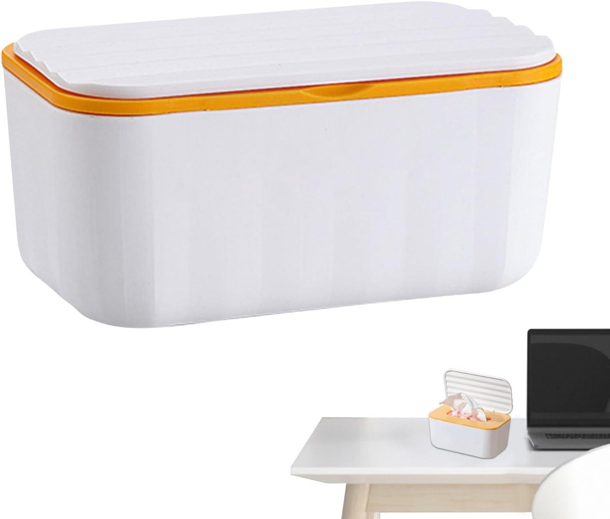 Billendoekjes Dispenser - Doekjesbox Baby - Hygiënisch Gebruik - Luchtdicht Mechanisme - 20x12x9.5 cm - Wit