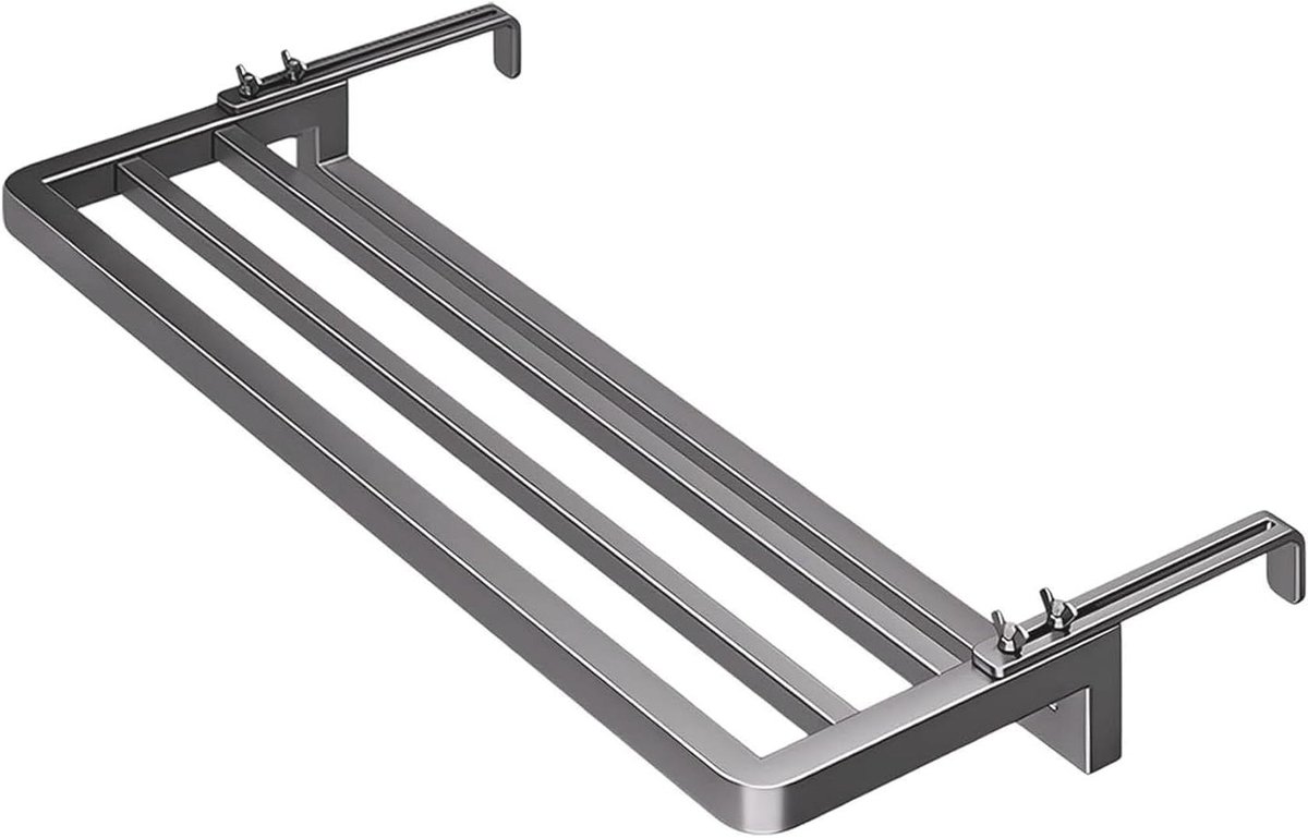 Radiator Droogrek - Droogplank Telescopisch - Kleding Drogen - Koolstofstaal Constructie - 50kg Draagkracht - Grijs